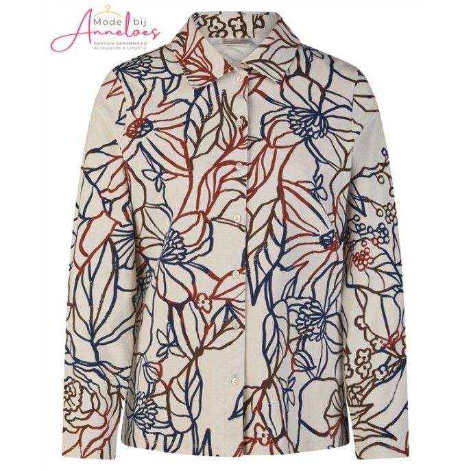 Barbara Lebek blouse 15895062-906 ecru print bloem Barbara Lebek blouse 15895062-906 ecru print bloem